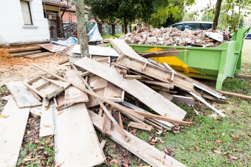 Construction site with waste clearance in Brimsdown