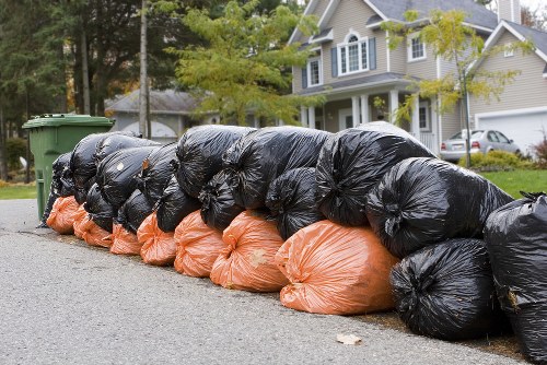 Workers sorting recyclable materials